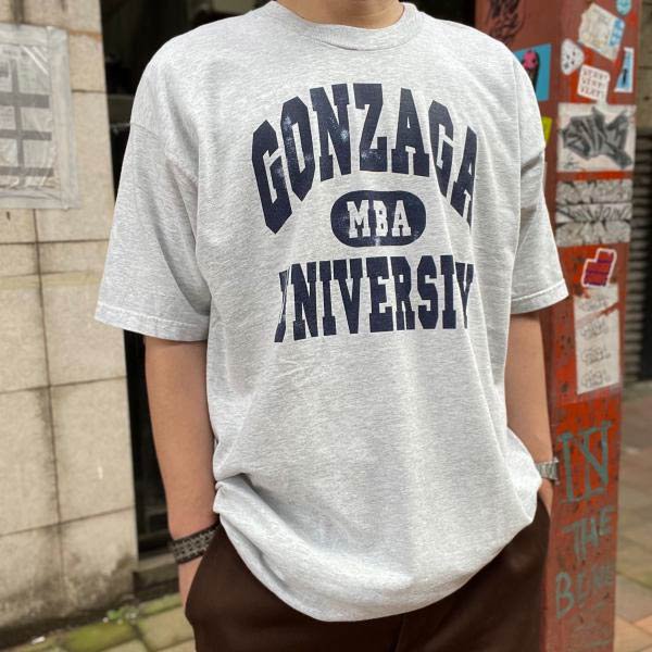 GONZAGA カレッジプリント MBA 半袖Tシャツ 杢グレー系 XXL ヘザーグレー 八村塁 フルーツオブザルーム D145