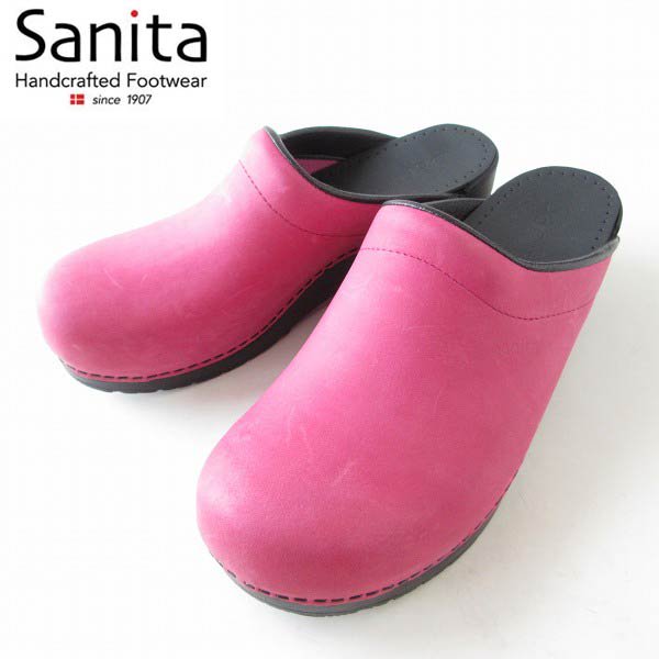新品 Sanita ヌバック レザー サンダル ピンク系 26cm ポーランド製 サニタ サボ メンズ 靴 デッドストック D146