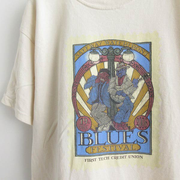 2006年 Blues Festival 半袖Tシャツ L クリーム系 GILDAN ギルダン