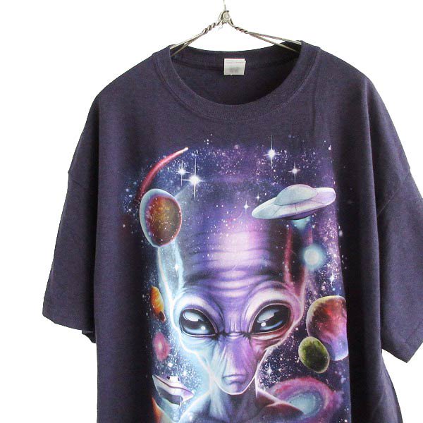 新品 GILDAN 宇宙人 宇宙 半袖Tシャツ 杢紺系 XL ユニバース