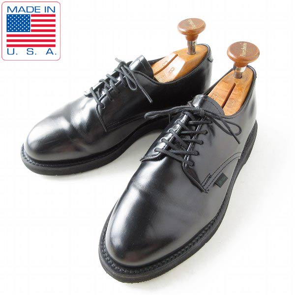 USA製 USPS プレーントゥ ポストマン シューズ 黒 7.5M 25.5cm ブラック メンズ 靴 アメリカ製 D146