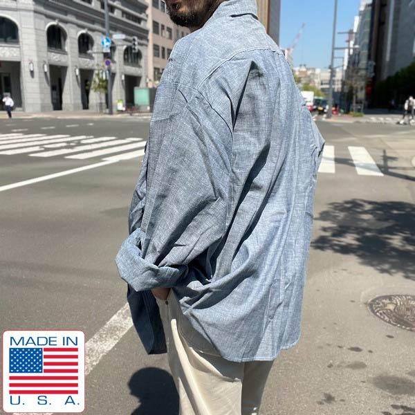 デッドストック USA製 90s ファイブブラザー シャンブレーシャツ 4XL 