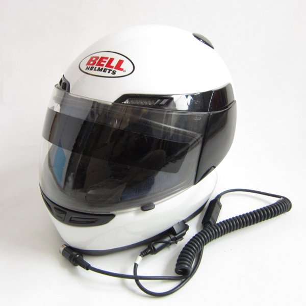 BELL ベル GR1400 ヘルメット フルフェイス 白 7-1/4 58cm インカム付き オンロード用 中古 D142