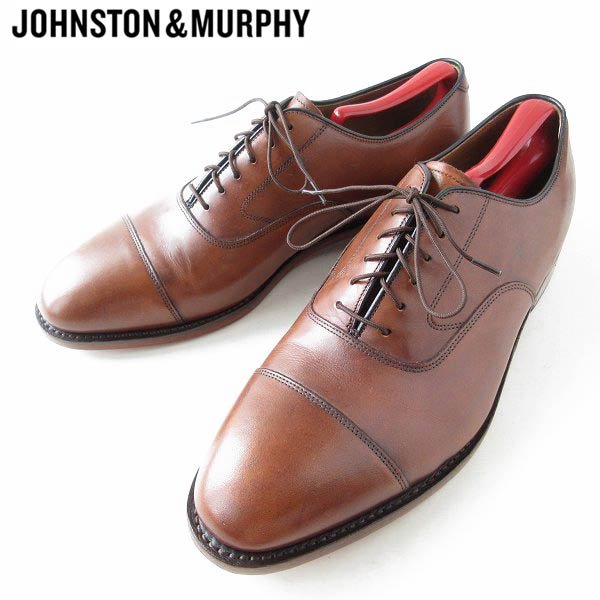ジョンストン&マーフィー ストレートチップ シューズ 茶系 10-3E 幅広28cm 大きいサイズ メンズ 靴 D146