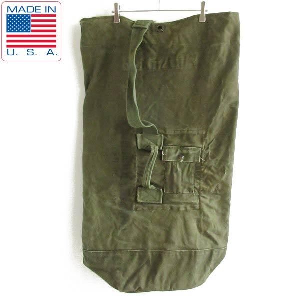 70s 実物 米軍 キャンバス ダッフルバッグ 緑系 バラックバッグ