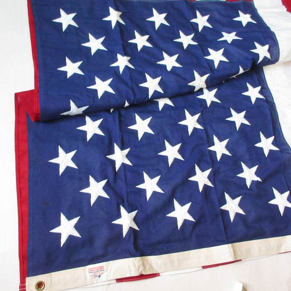 新品 特大 USA製 ビンテージ アメリカ国旗 星条旗 50星 フラッグ コットン 148.5cm×282cm インテリア ディスプレイ 背景 D146