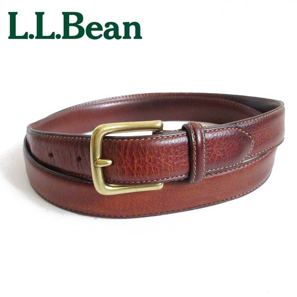 英国製 L.L.Bean レザー ベルト 茶系 W41～45インチ ブラウン LLビーン