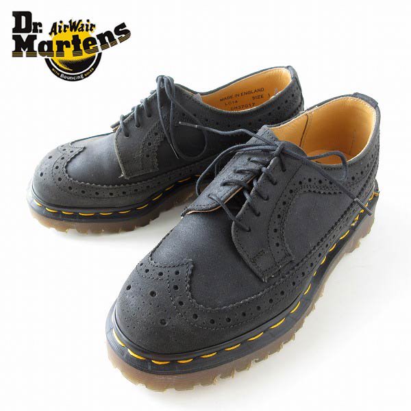 美品 英国製 ドクターマーチン ウィングチップ シューズ 黒 レディース23cm Dr.Martens ブーツ 靴 d118