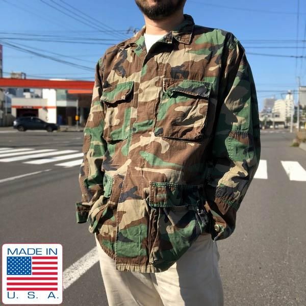 80s USA製 実物 米軍 ウッドランドカモ 迷彩 BDU コンバット 