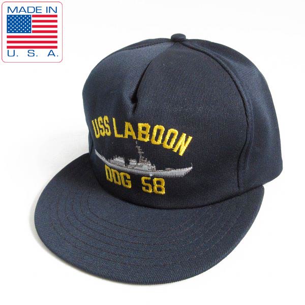 新品 USA製 米軍 USS LABOON DDG 58 キャップ シップキャップ 帽子 ミリタリーキャップ アメリカ製 デッドストック D146