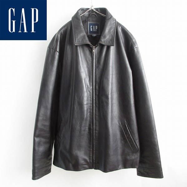 used_Gracilius90s【GAP】オールドギャップ レザージャケット ブラック黒 XXL ブルゾン