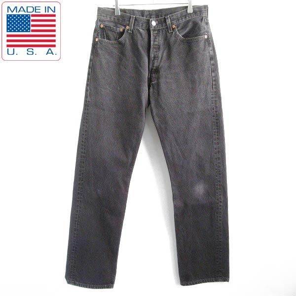 made in USA levi's 501 ブラック サルファ 34×30