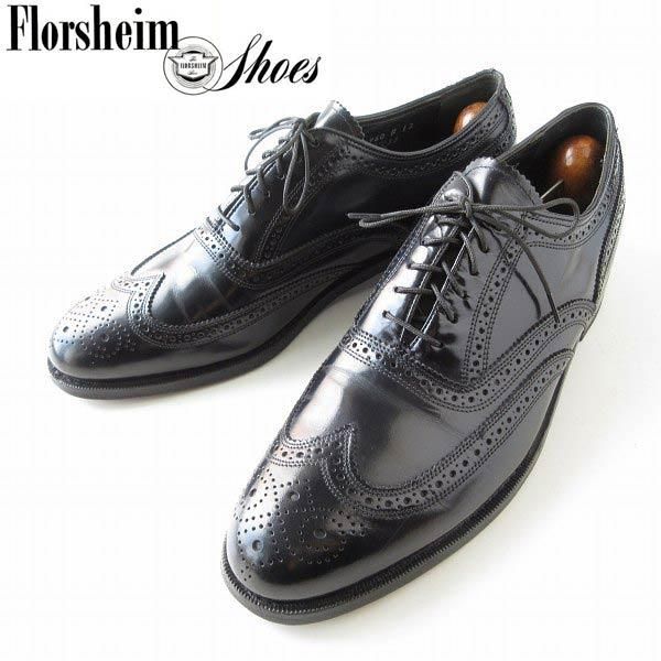 FLORSHIEM フローシャイム ウィングチップ 黒 9.5D 27.5cm ショート ...