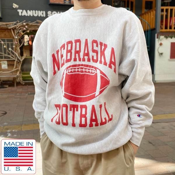 90s 刺繍タグ USA製 チャンピオン NEBRASKA カレッジ3段プリント リバースウィーブ スウェット XXL トレーナー ビンテージ  D147 - 札幌 ビンテージ 古着屋 BRIDGE（ブリッジ） ビンテージ古着 通販サイト | オンラインストア