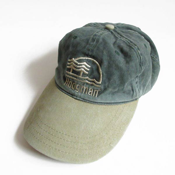 Hodgman刺繍 ツートン ベースボール キャップ 緑系 コットン 帽子 D147