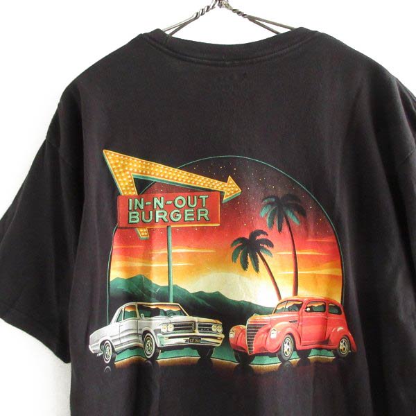 IN-N-OUT BURGER CALIFORNIA 両面プリント アドバタイジングTシャツ USA製 メンズL /eaa332133