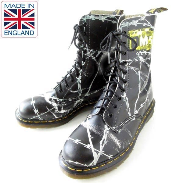 激レア 英国製 ドクターマーチン 1490 有刺鉄線 10ホール ブーツ 黒 UK9 27.5cm Dr.Martens ブラック MADE IN  ENGLAND D148 - 札幌 ビンテージ 古着屋 BRIDGE（ブリッジ） ビンテージ古着 通販サイト | オンラインストア