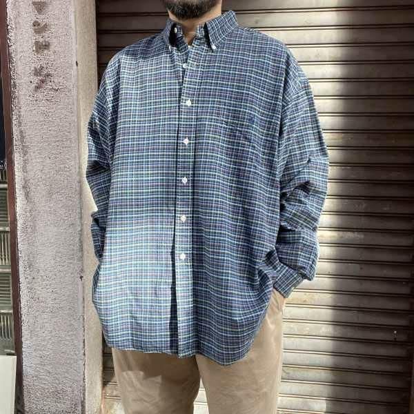 美品 90s ラルフローレン BIG SHIRT チェック柄 ビッグシャツ XXL 長袖 