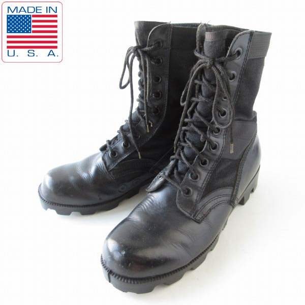 USA製 民間 米軍 ジャングルブーツ 黒 26cm ミリタリーブーツ アメリカ製 ビンテージ サバゲー メンズ 靴 D148