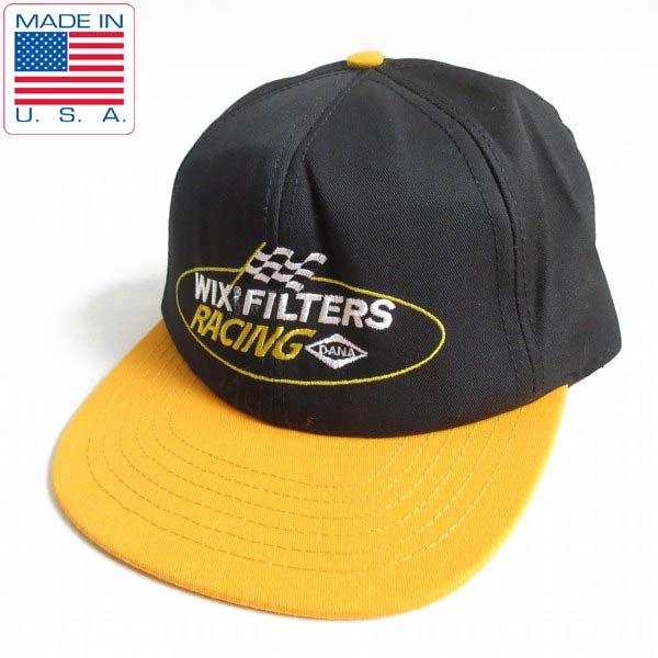 新品 90s USA製 WIX FILTERS レーシング ツートン ベースボール キャップ 黒×黄色系 帽子 アメリカ製 デッドストック D148  - 札幌 ビンテージ 古着屋 BRIDGE（ブリッジ） ビンテージ古着 通販サイト | オンラインストア