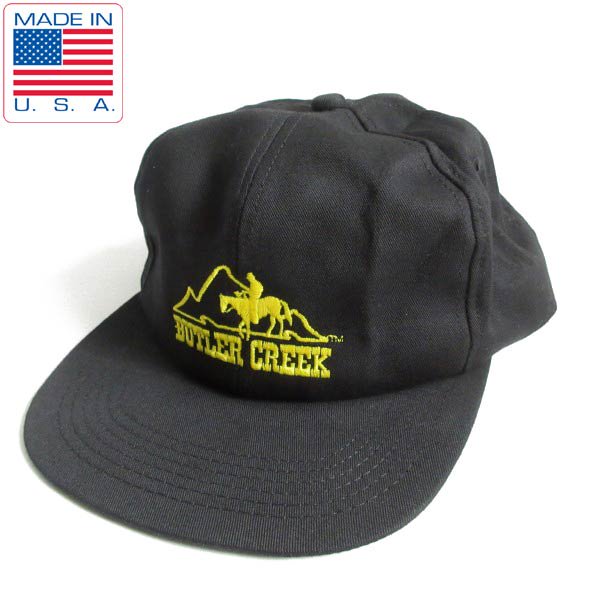 新品 90s USA製 AMERICA'S Legend製 狩猟系ショップ物 ベースボール キャップ 黒 帽子 アメリカ製 デッドストック