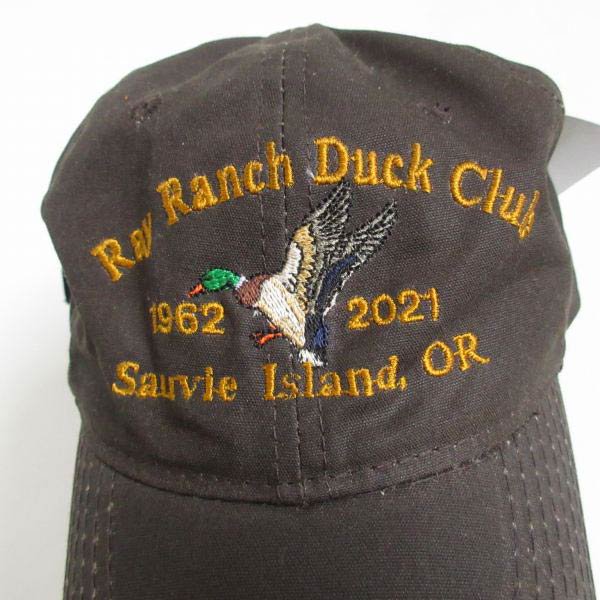 新品 Ray Ranch Duck Club 刺繍入り ワックス コットン キャップ ダークブラウン系 OUTDOOR CAP製 未使用品 デッドストック D148