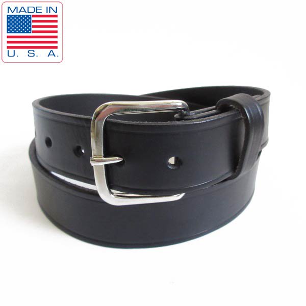 美品 USA製 boston leather 6606 レザーベルト 黒 表記36インチ/W34〜40インチ アメリカ製 メンズ ベルト ブラック D148