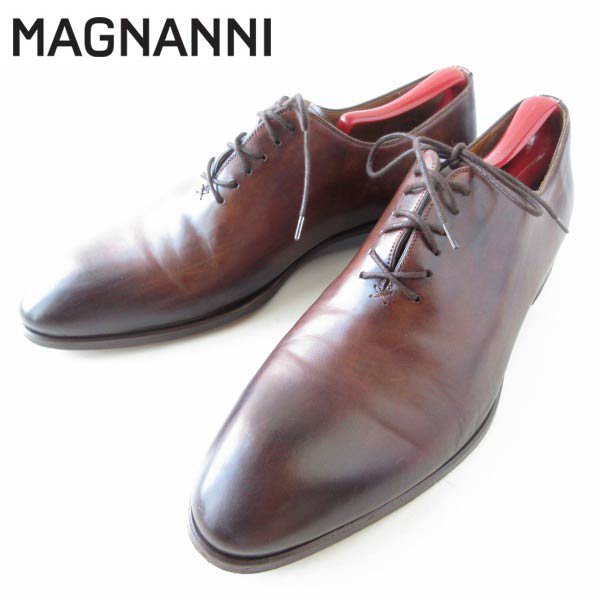 美品 高級品 MAGNANNI ホールカット シューズ 10.5M 28.5cm ダーク