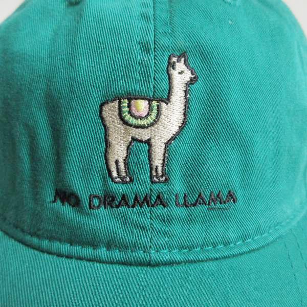 NO DRAMA LLAMA ノードラマ ラマ コットン ベースボール キャップ 緑系