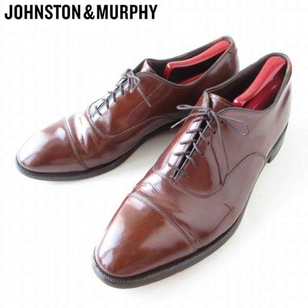 高級品 ジョンストン&マーフィー CROWN ARISTOCRAFT ストレートチップ 茶系 28.5cm キャップトゥ メンズ 靴 D148