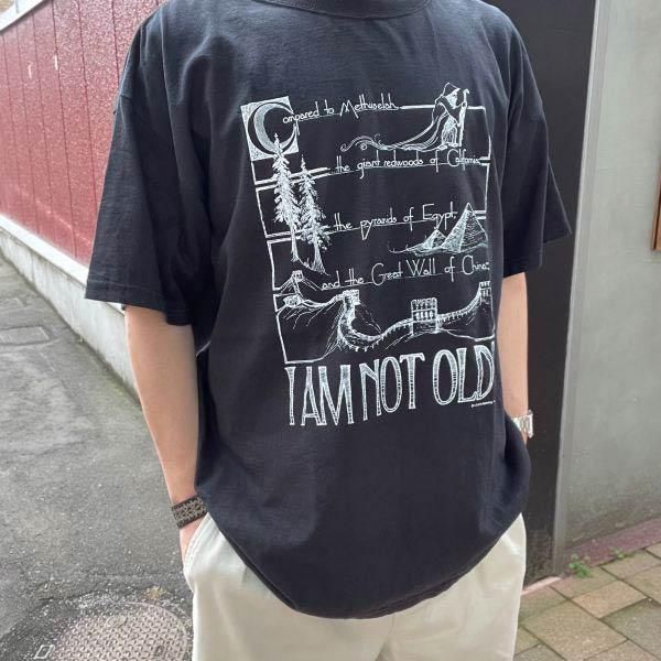 未使用品 90s 英字メッセージ Tシャツ 黒 XL ブラック デッドストック