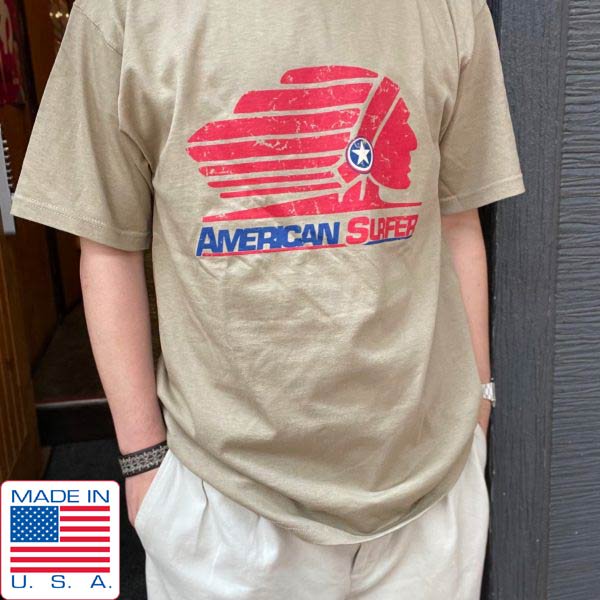 新品 USA製 インディアンヘッド AMERICAN SURFER 半袖Tシャツ L ベージュ系 アメリカ製 コットン デッドストック 未使用品  D148 - 札幌 ビンテージ 古着屋 BRIDGE（ブリッジ） ビンテージ古着 通販サイト | オンラインストア