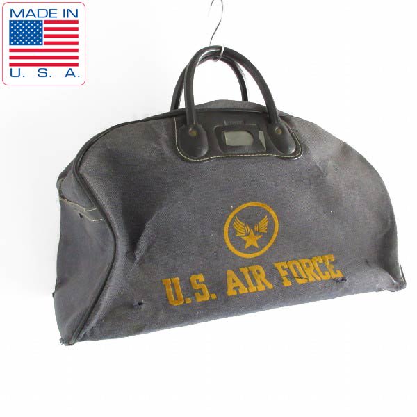 50s USA製 米軍 US AIR FORCE ミリタリー ボストンバッグ フロッキー