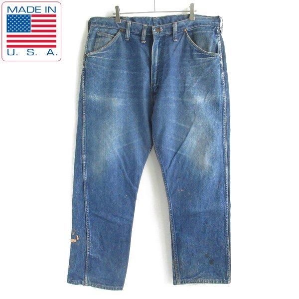 60s-70s USA製 Wrangler ラングラー 13MWZ 縦落ち ペンキ ヒゲ落ち ジーンズ 実寸W37 L27 アメリカ製 ビンテージ  D148 - 札幌 ビンテージ 古着屋 BRIDGE（ブリッジ） ビンテージ古着 通販サイト | オンラインストア