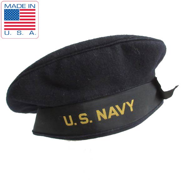 ヴィンテージ ベレー帽 US NAVY ミリタリーsugri - ハンチング/ベレー帽