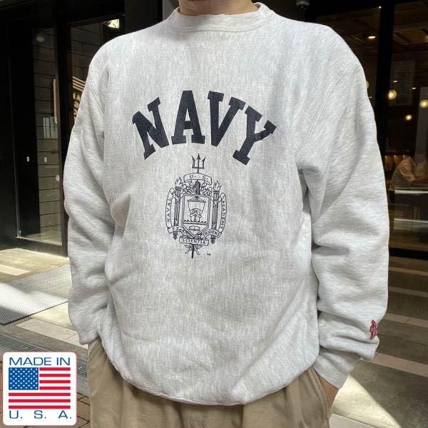 チャンピオン スウェット リバースウィーブ アメリカ軍 NAVY 90s 古着-