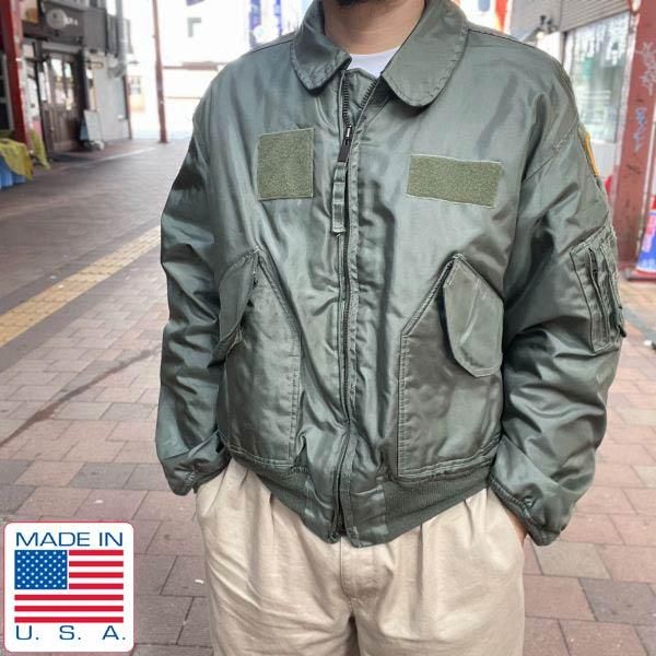 90s アメリカ軍 USARMY CWU 45p ミリタリージャケット 黒 XL-