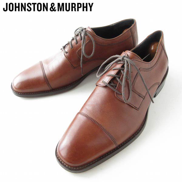 ジョンストン&マーフィー ストレートチップ シューズ 茶系 26cm 外羽根 キャップトゥ メンズ 靴 d139