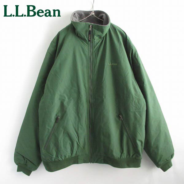 美品 L.L.Bean ウォームアップジャケット XL-TALL オリーブ系 ナイロン フリース シンサレート 短丈 エルエルビーン D149