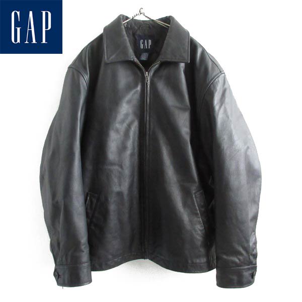 90s OLD GAP オールド ギャップ 短丈 Tバック 肉厚 レザージャケット 黒 L ショートブルゾン シングルライダースtype D149 -  札幌 ビンテージ 古着屋 BRIDGE（ブリッジ） ビンテージ古着 通販サイト | オンラインストア