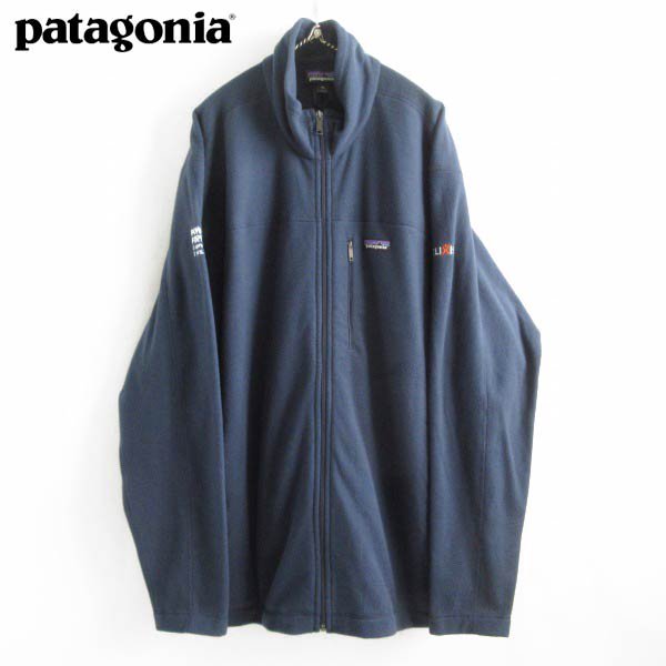 2019年製 patagonia パタゴニア 企業物 マイクロD フリース ジャケット 紺系 3XL アドバタイジング ビッグサイズ D149