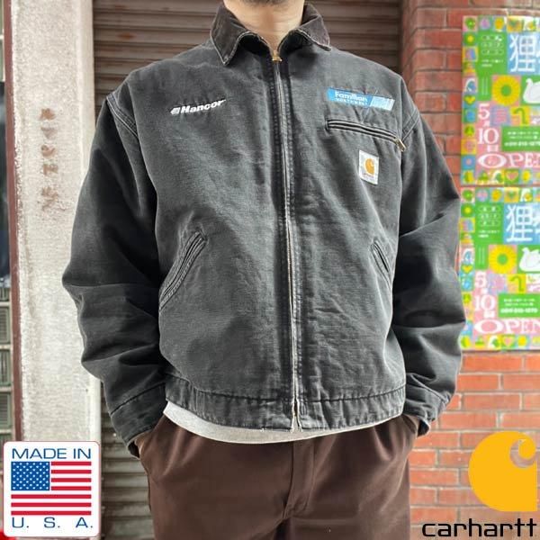 90s USA製 carhartt デトロイト ジャケット J01 フェード ブラック XL