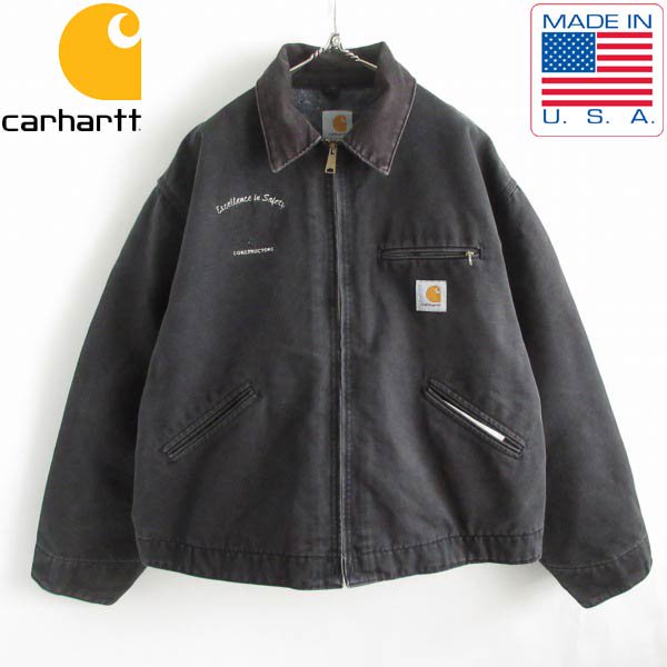90s-00s USA製 carhartt デトロイト ジャケット フェード ブラック XL ...