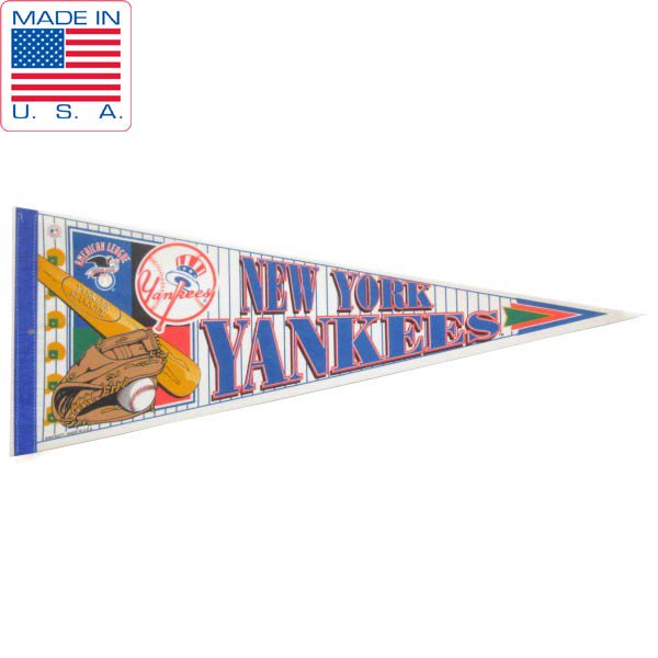 90s USA製 MLB NEW YORK YANKEES | ペナント チームロゴ - 札幌 ビンテージ 古着屋 BRIDGE（ブリッジ）  ビンテージ古着 通販サイト | オンラインストア