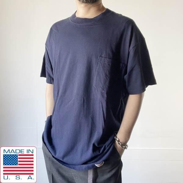 ブランク 無地 90s ポケTシャツ 袖裾シングルステッチ