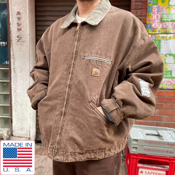  00s USA carhartt ǥȥ 㥱å CHT 5XL ֥饦 ɥȡ ϡ ǥåɥȥå ӥơ D150