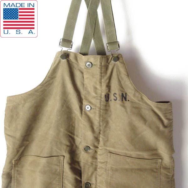 米軍 実物 N-1 デッキオーバーオール 米軍 USN N-1 デッキパンツ | ビンテージオーバーオール - 札幌