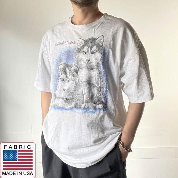 90s-00s ALASKA  ˥ޥץ Ⱦµ T  XXL ۥ磻 Hanes إ ٥ꥢϥ ӥơ D151