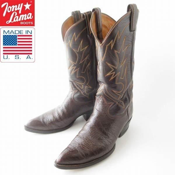  USA Tony Lama ȥˡ ֡ 26.5cm ϡߥ֥饦 ܡ֡ ӥơ D152