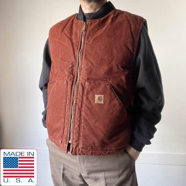 USA製 カーハート ダック ベスト V02 CLY カーハート Carhartt アメリカ製 ダックパデッドベスト V02 CLY